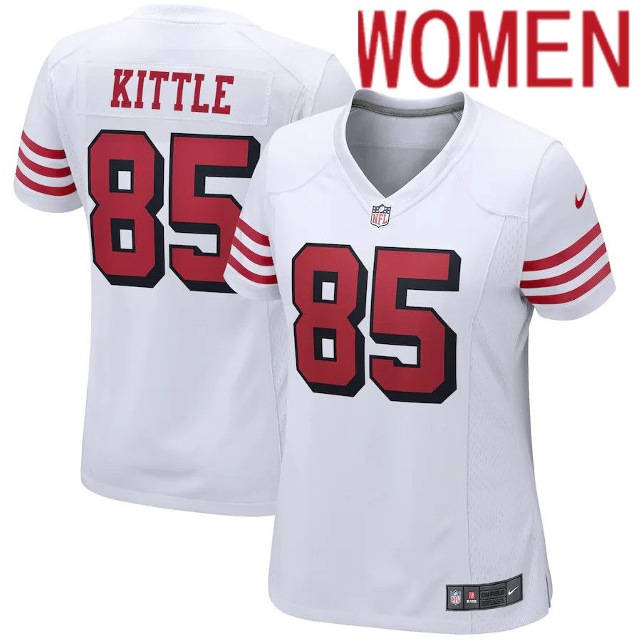 Women San Francisco 49ers #85 George Kittle Nike White Alternate Game Player NFL Jersey->women nfl jersey->Women Jersey
